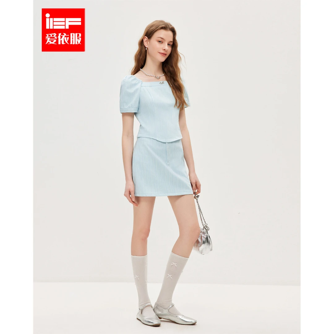 IEF/爱依服时尚套装2025夏季新款韩版甜美少女风上下套裙欧若风