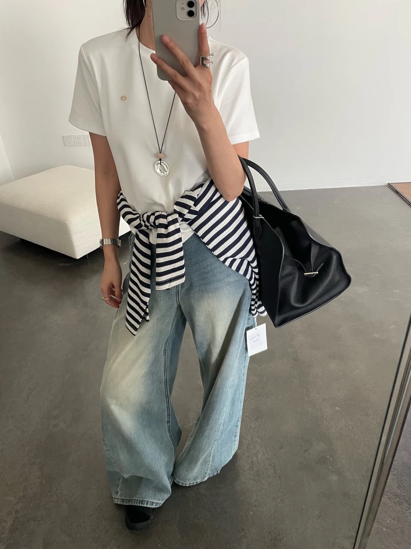 【秋季新款】韩系简约超软糯T恤078