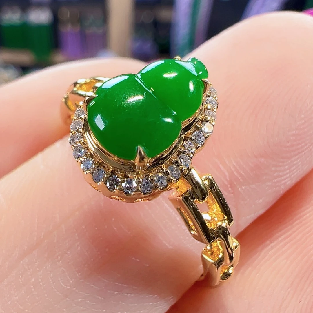 翡翠18K金镶嵌戒指签收后24小时鉴赏期