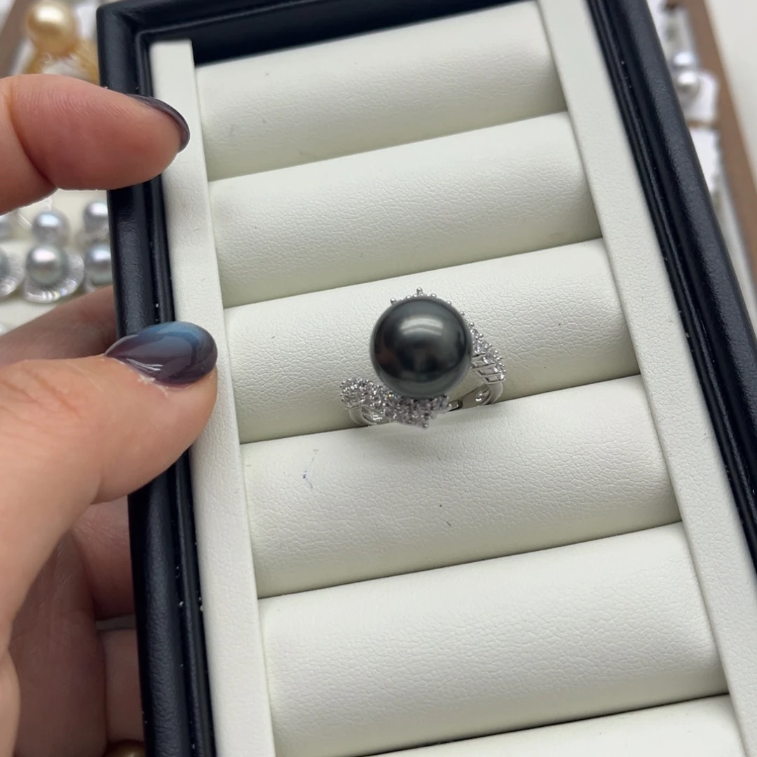 银S925镶嵌海水珍珠戒指