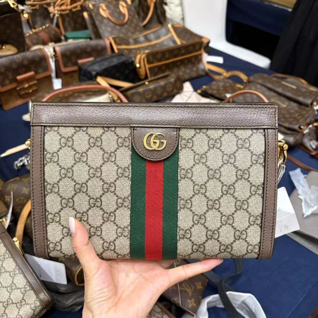 95新 GUCCI/古驰 老花夹子女包/7.22/晓晓