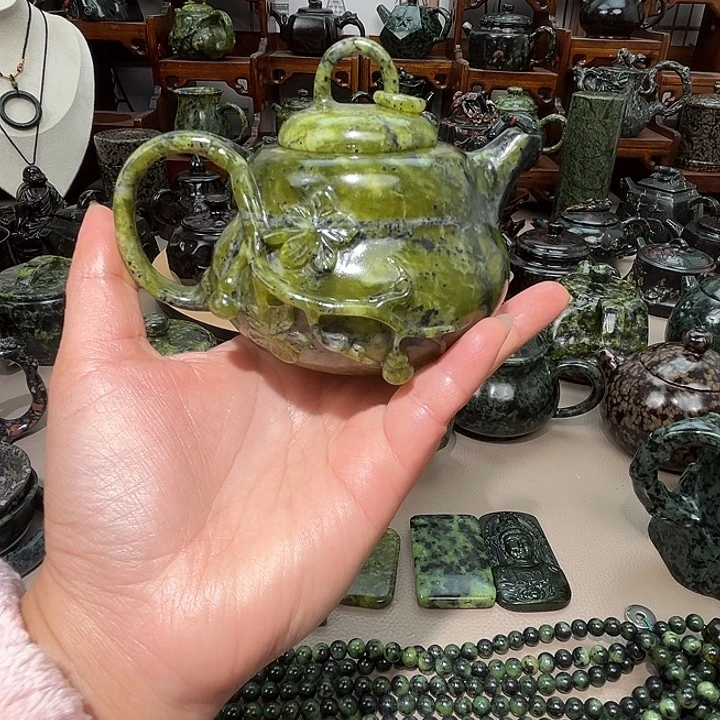 探***士蛇纹石玉未镶嵌藏玉药王石精美摆件