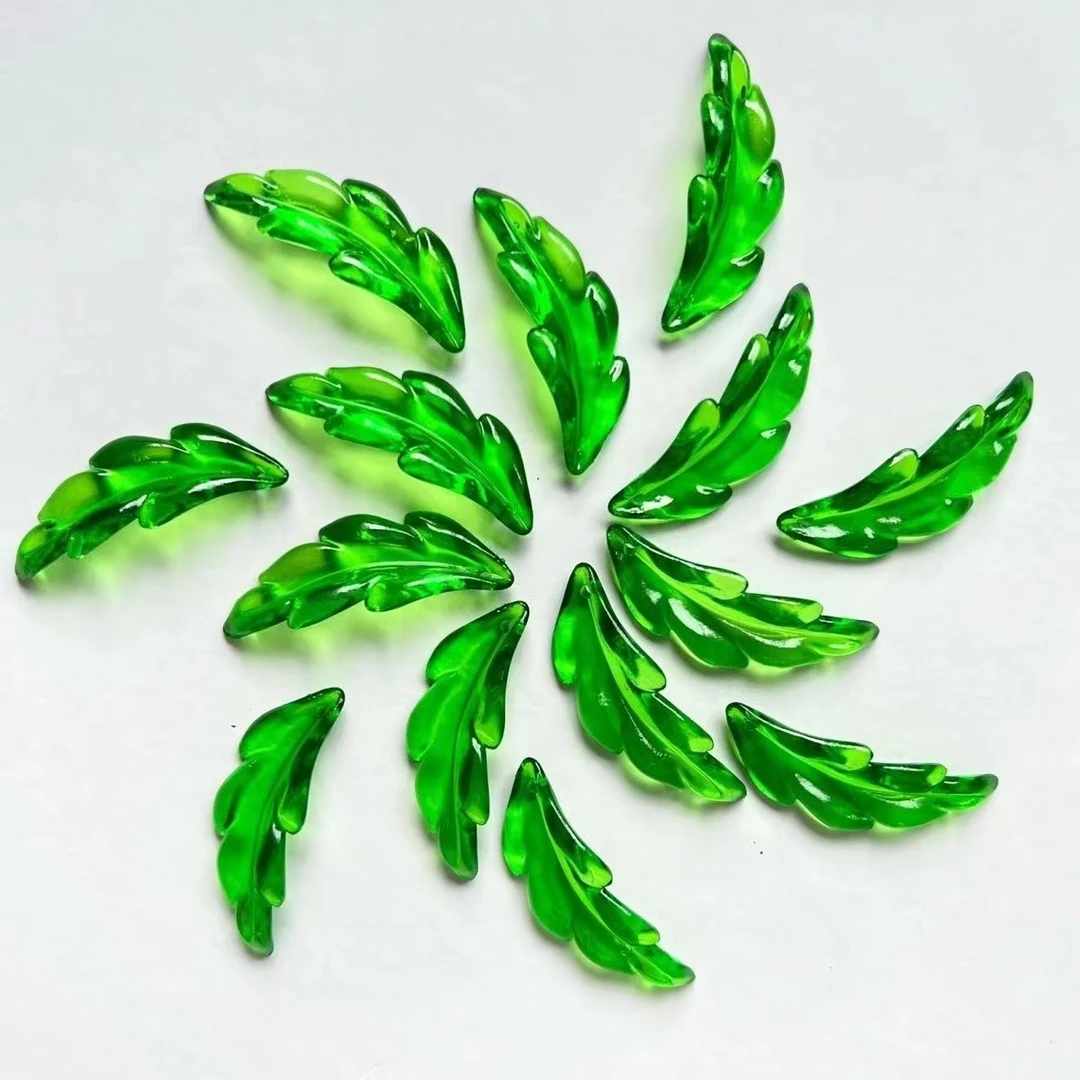 绿色羽毛叶子   手工DIY材料