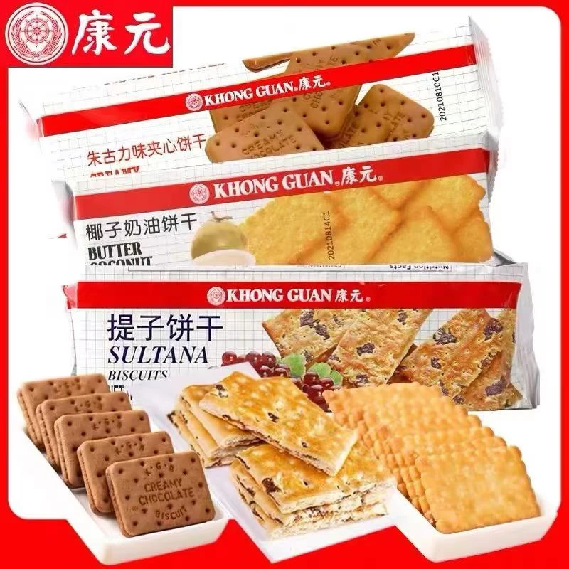 康元提子味椰子奶油味朱古力味饼干200克