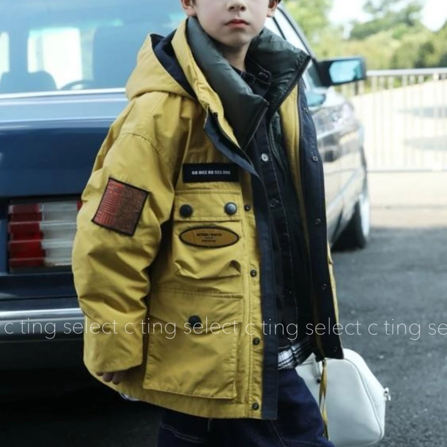 【C TING】20204冬季新款韩版设计师亲子装童装工装羽绒服外套-3344