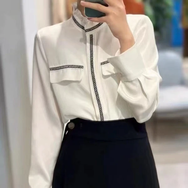 春季上新~时尚宫廷撞色设计款衬衫 S78003 K