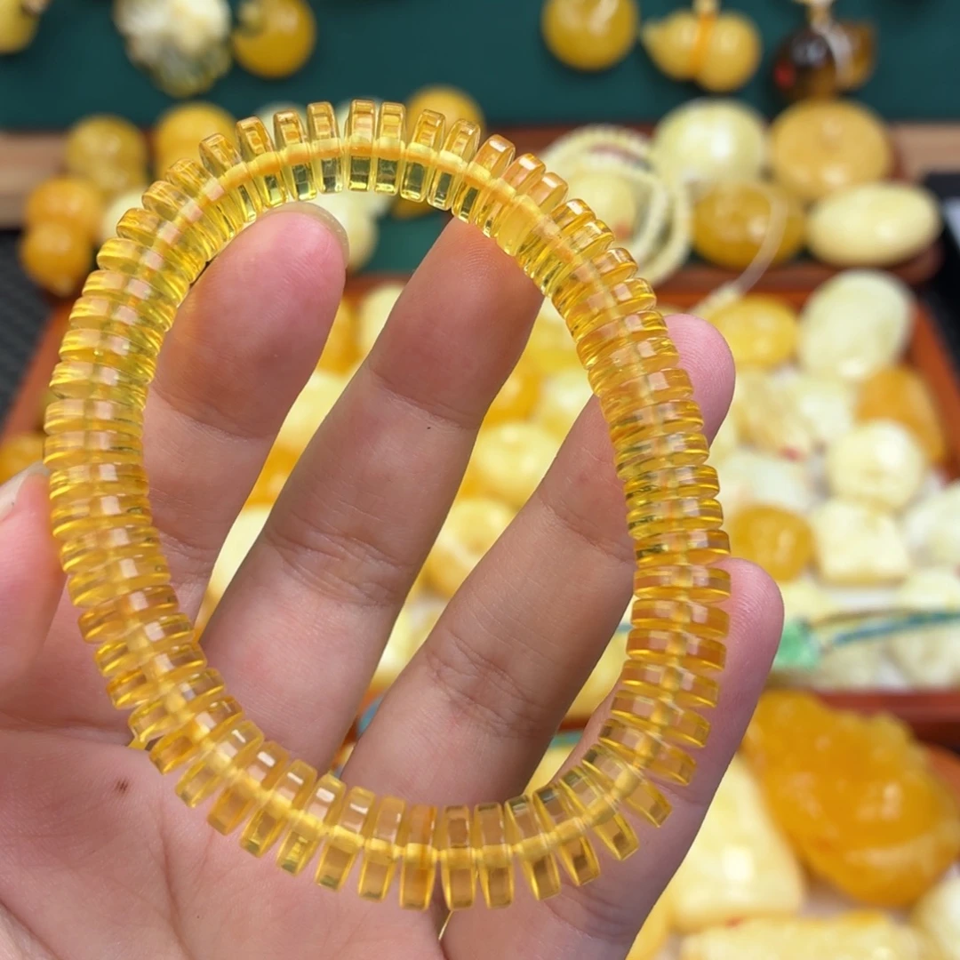 蜜蜡未镶嵌毛衣链蜜蜡