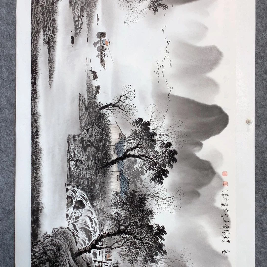 棠***年国画山水作品写意