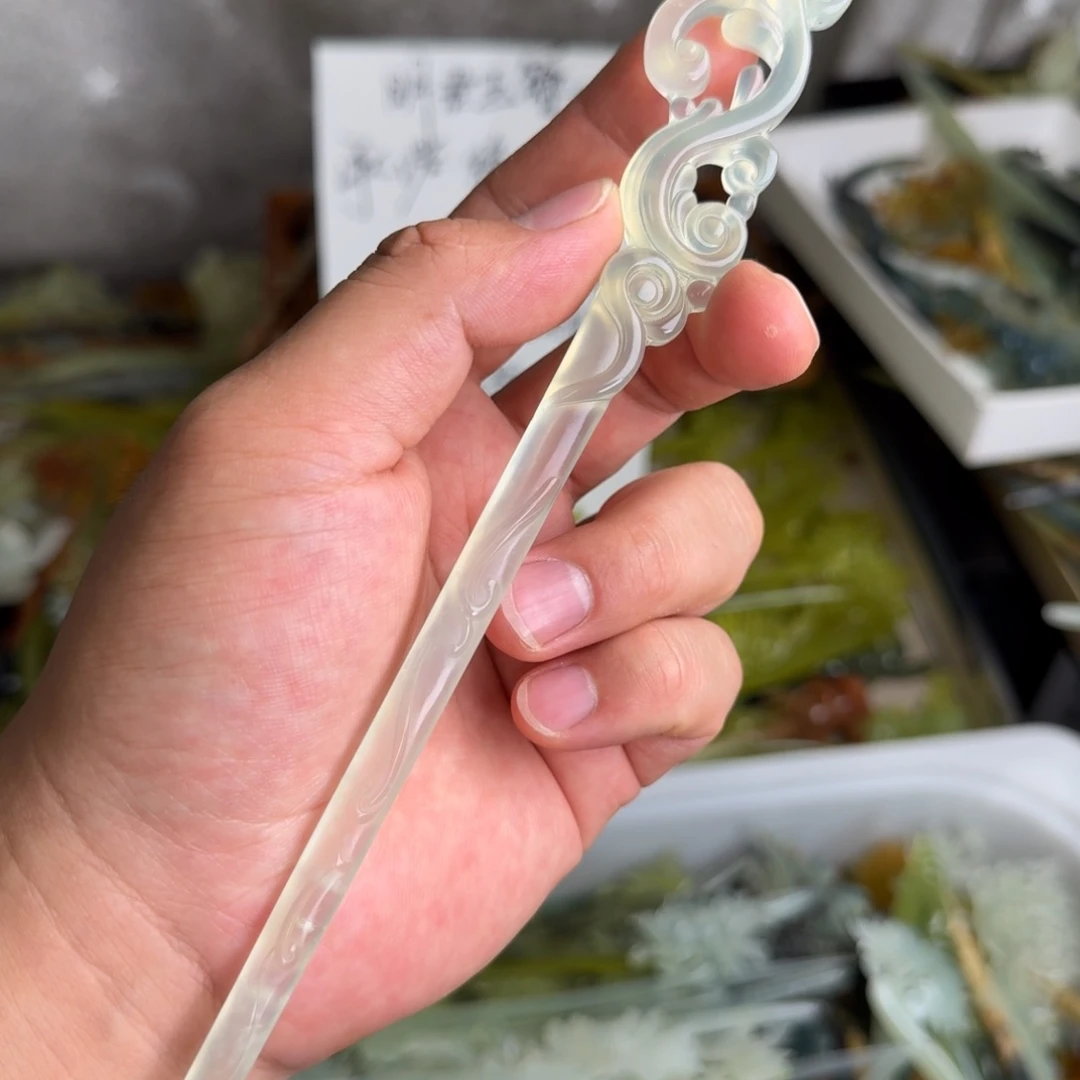 岫玉未镶嵌发饰明君玉簪就是好看