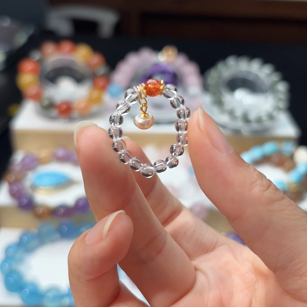 水晶手链未镶嵌戒指 跑环