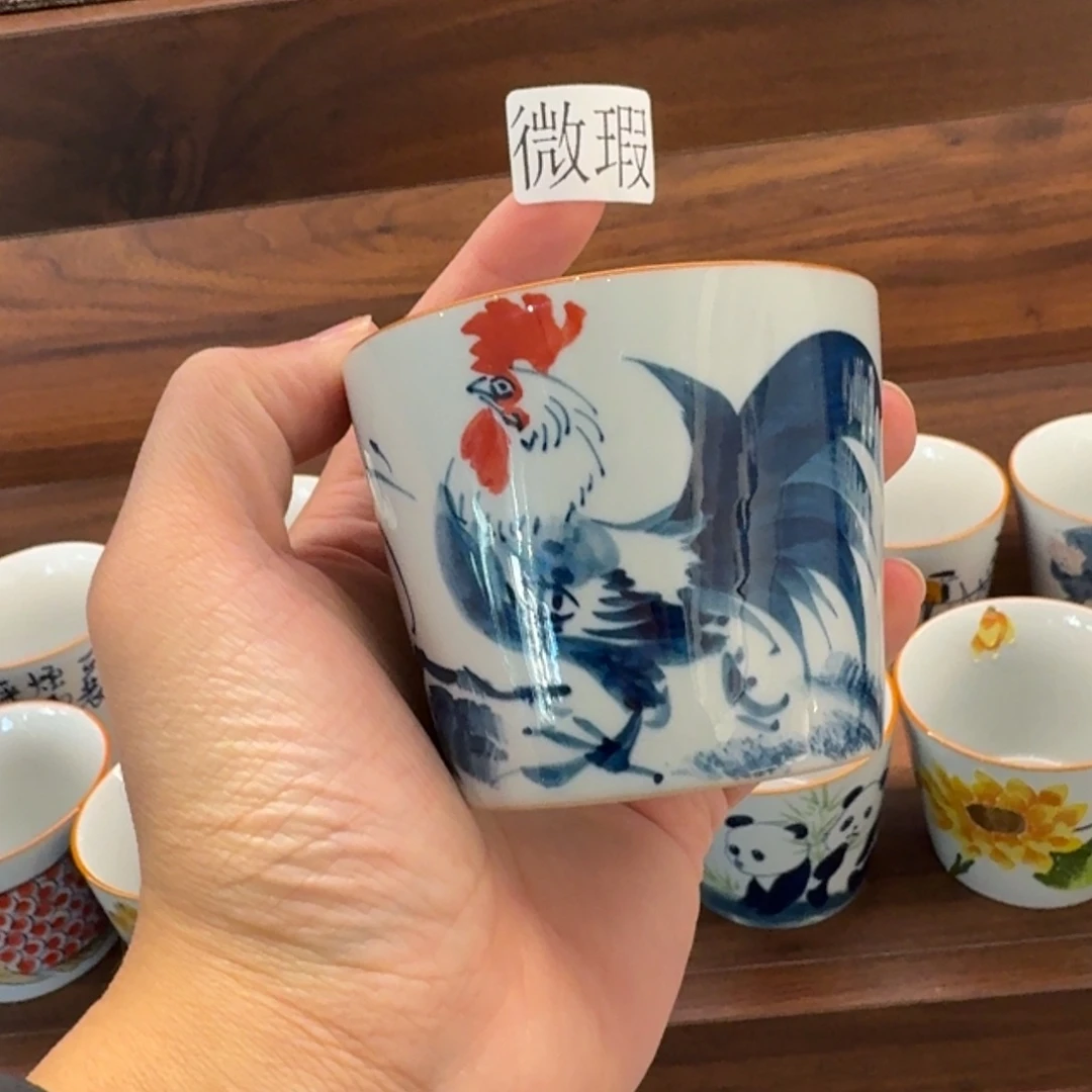 釉下彩纯手绘微瑕