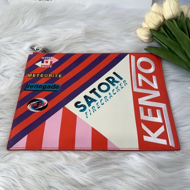 95新 KENZO/肯佐 肯佐橙色手拿包