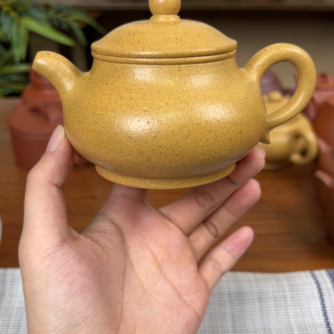 紫砂茶壶紫砂壶潘壶黄金段220cc全手福利