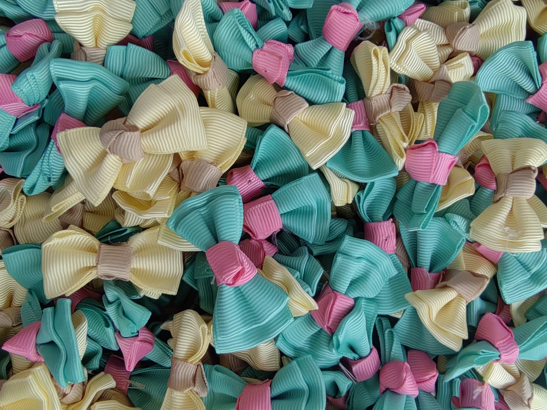 特价 5厘米双层螺纹带可爱蝴蝶结，宝宝发饰服装辅料手工diy辅料