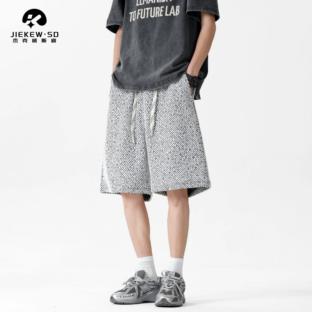 2025夏季新款沙滩短裤男宽松潮牌百搭五分休闲裤男生外穿运动中裤