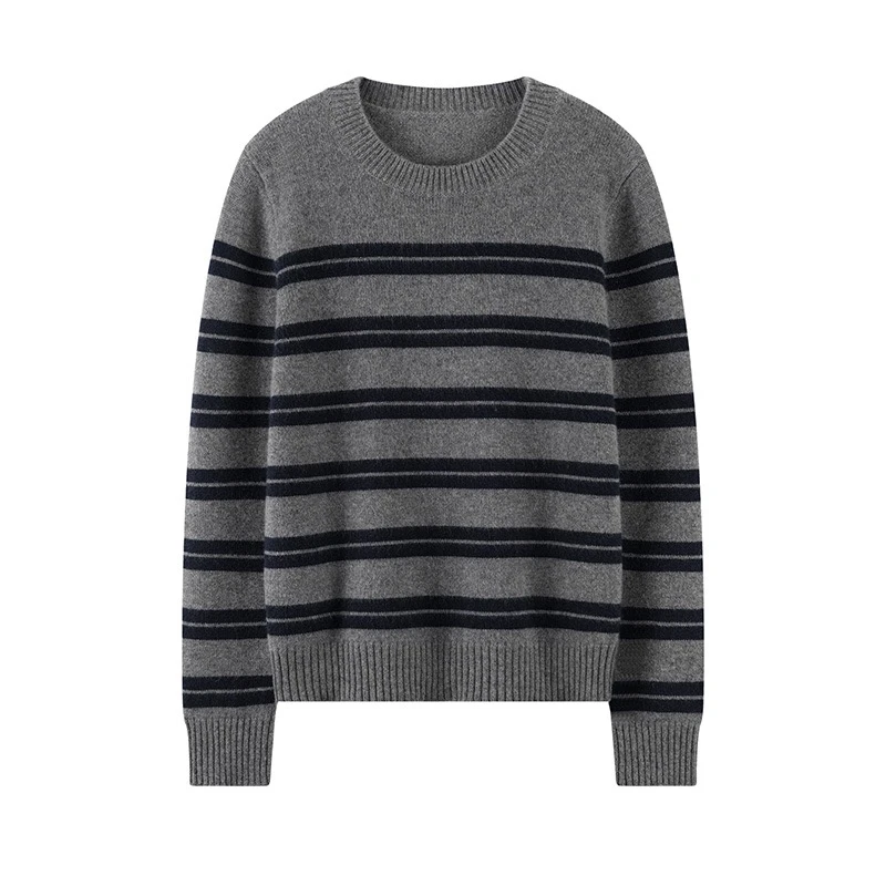 100%山羊绒经典条纹小禾同款套衫