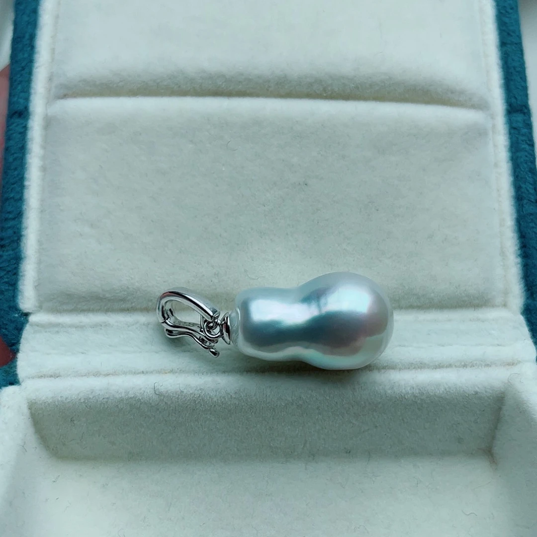 海水珍珠吊坠(不含链)银S925镶嵌雪*鸢