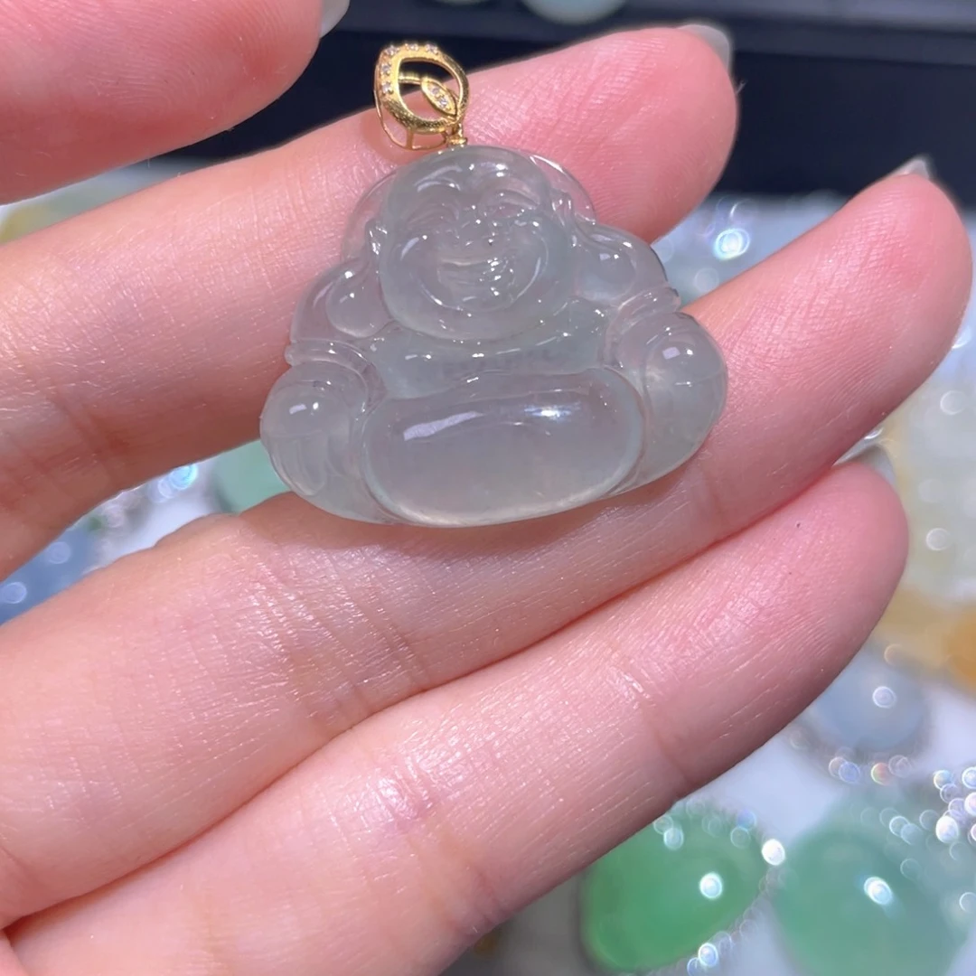 颈饰18K金镶嵌翡翠翡翠