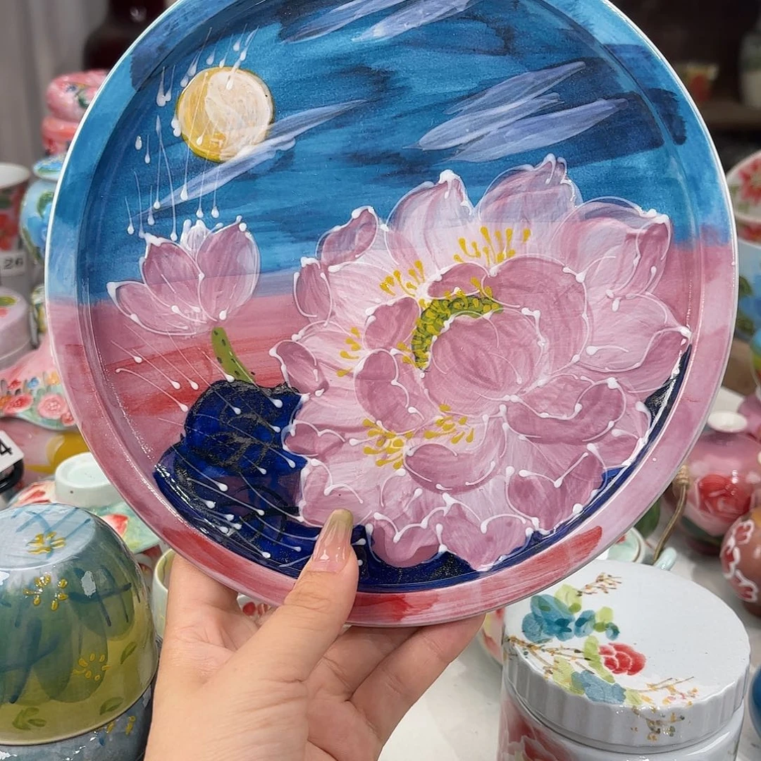 景德镇手绘高温釉下彩陶瓷茶具