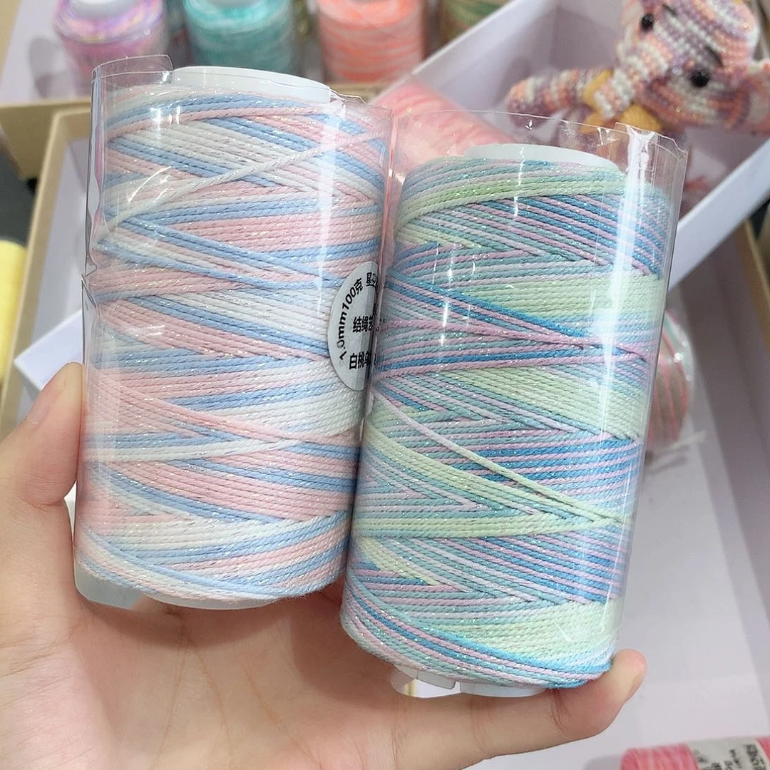 腈纶段染手搓棉白桃乌龙、甜心100克