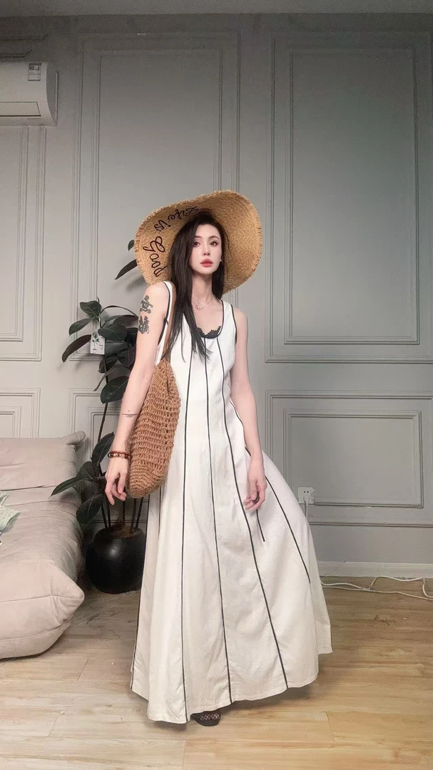 【买手店】百分亚麻慵懒风连衣裙