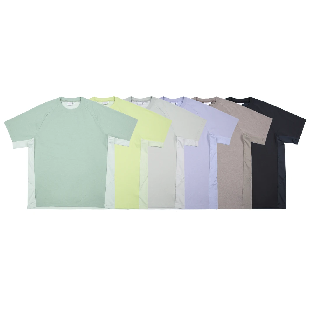 REKNAT户外运动休闲拼接速干凉爽透气圆领拼色短袖T5205