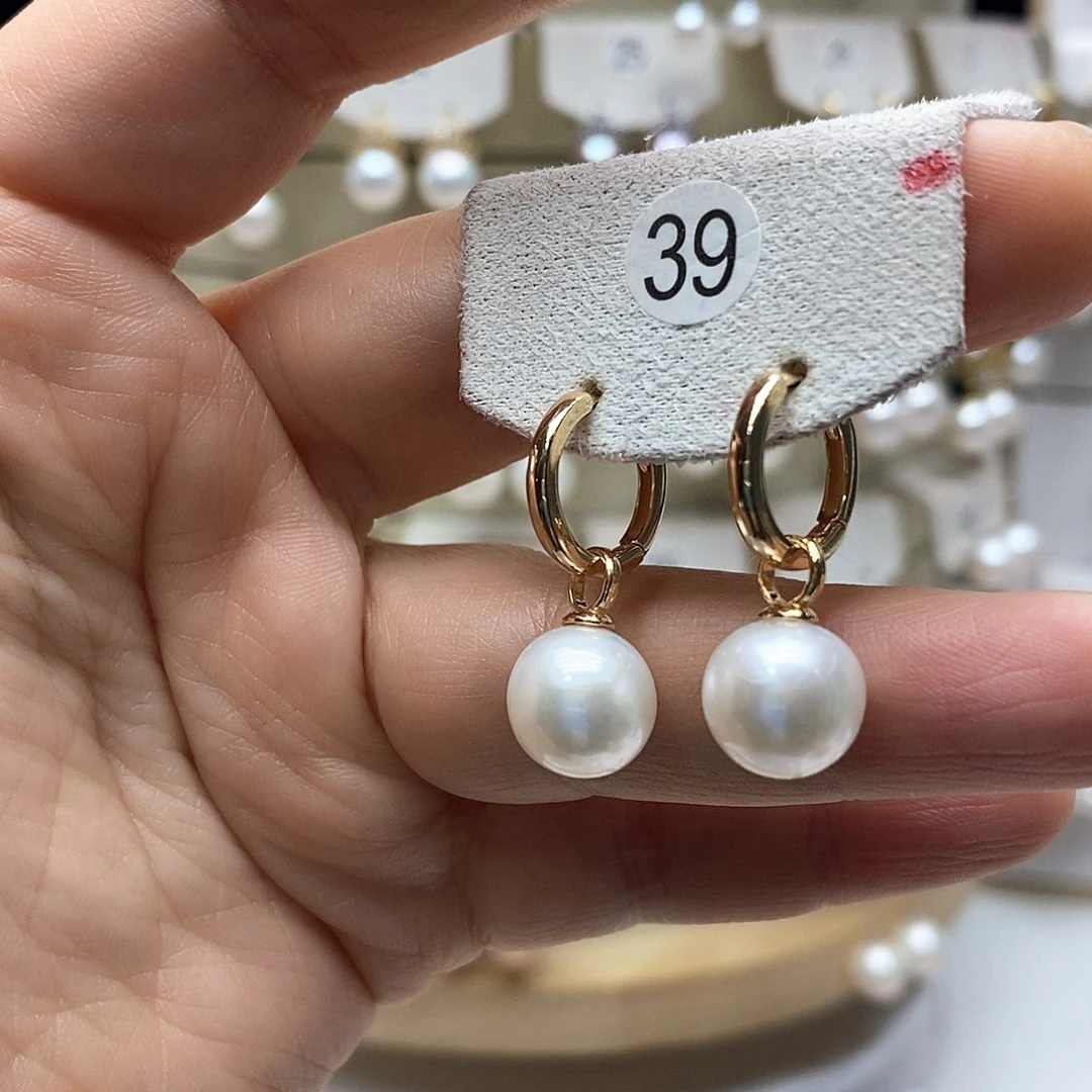 淡水珍珠耳饰银S925镶嵌