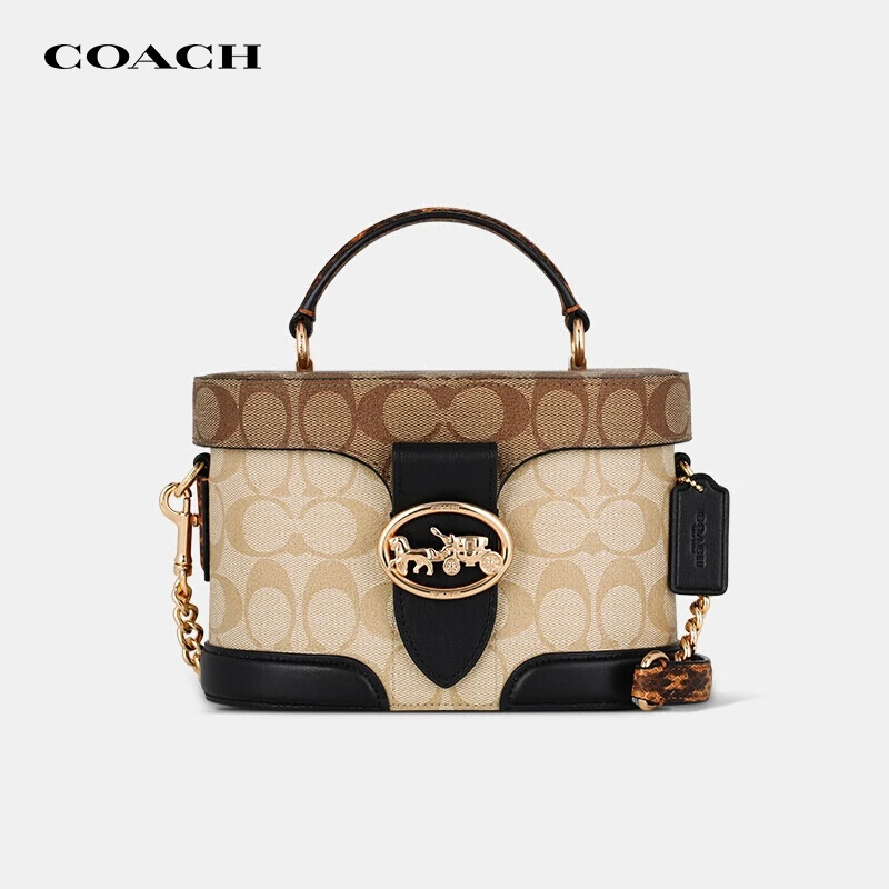 COACH/蔻驰【品牌授权】Georgie系列经典印花拼色盒子包 5504IMRKY