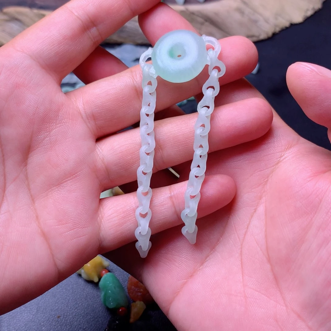 定制翡翠未镶嵌福**禧手链