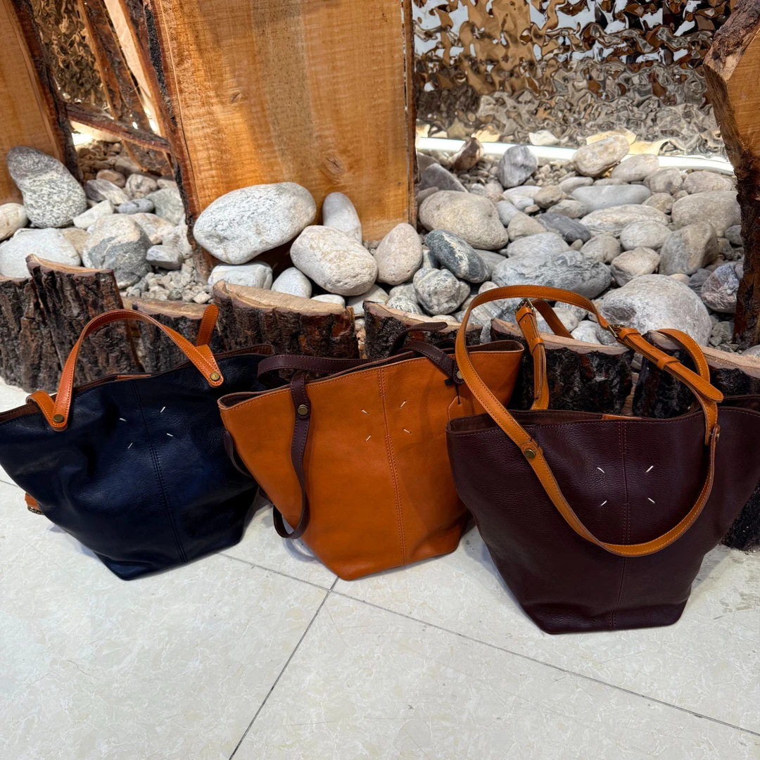 复古牛皮真皮手提单肩女包 牛皮百搭大容量手提女包2050