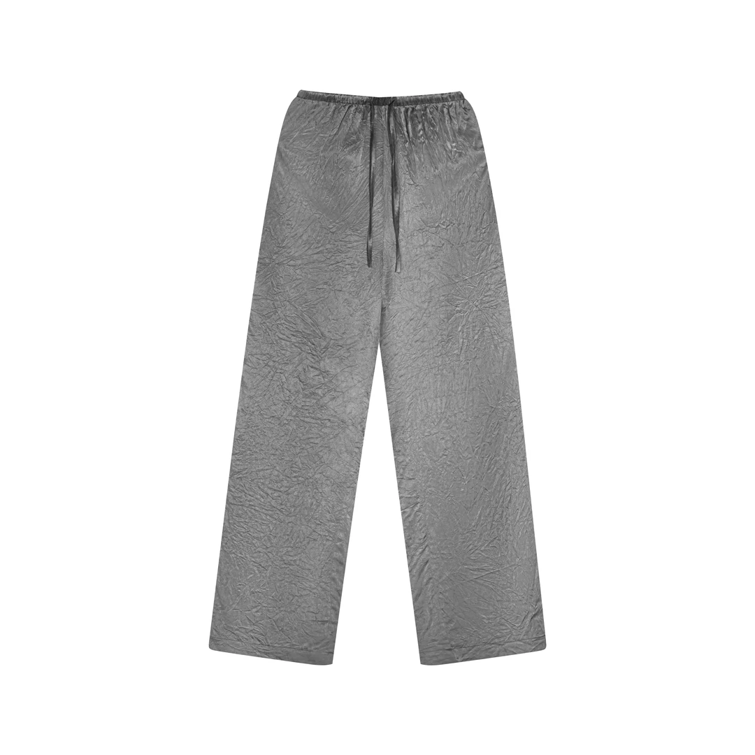 Yyynn Babies纯欲醋酸缎面高腰阔腿裤显瘦直筒裤