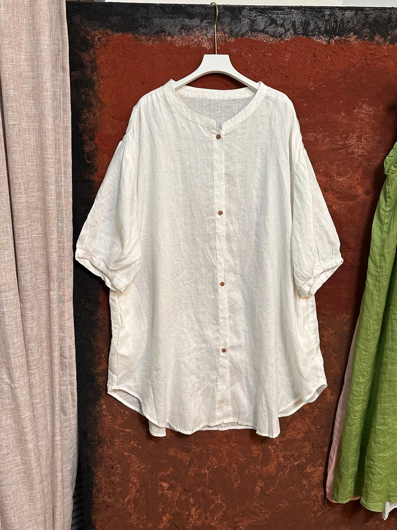 高货上衣衬衫外套纯色四季宽松圆领防晒时尚新中式百搭夏季休闲