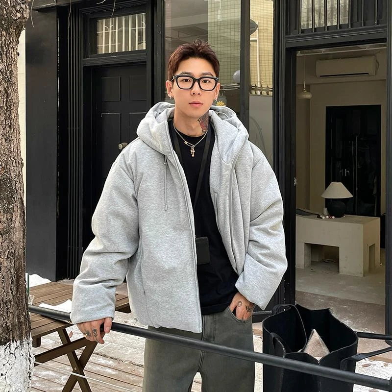 OXFREAK 黑标系列「新国标90白鸭绒」冬季针织卫衣连帽羽绒服男保暖