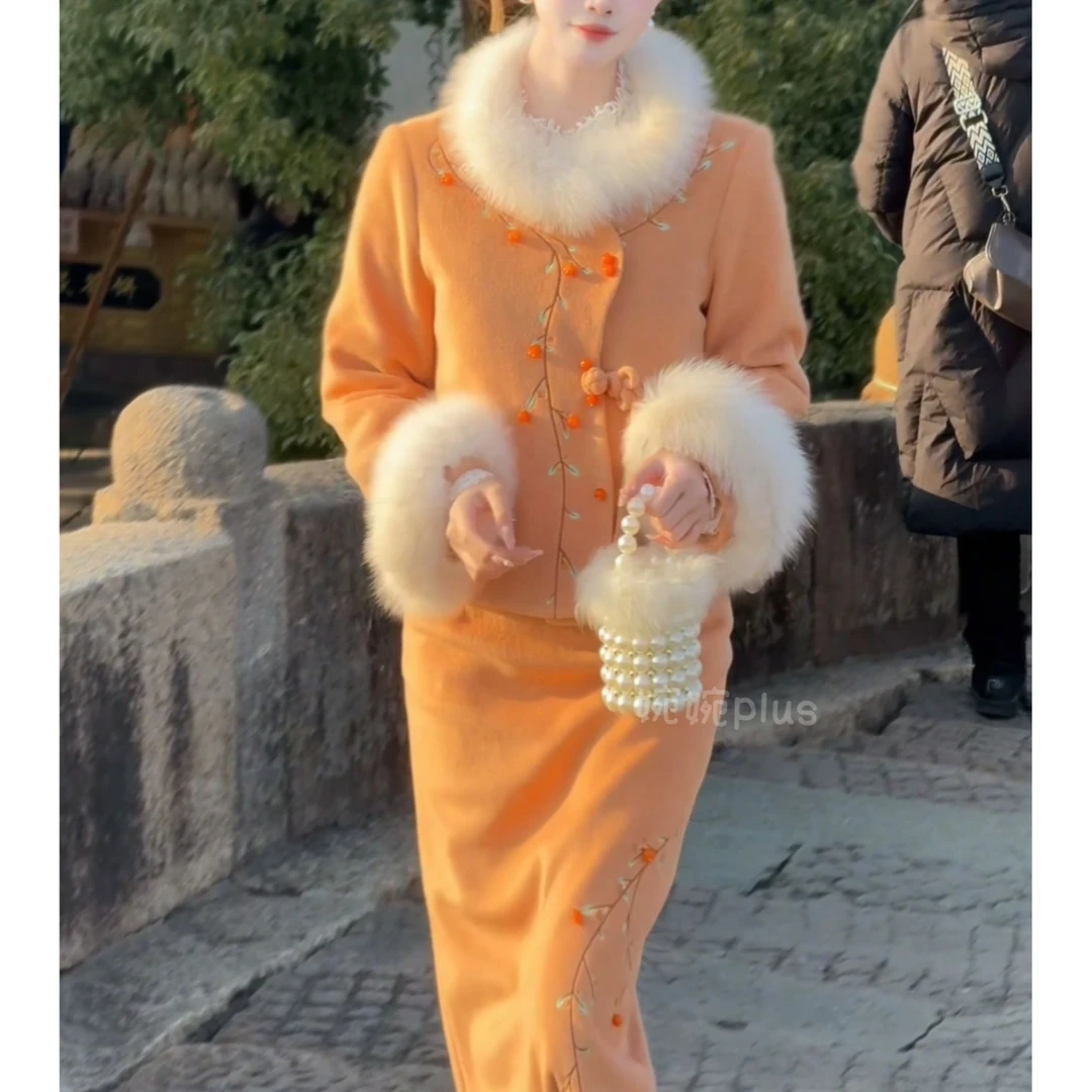 【婉婉定制】【好柿发生】羽绒服狐狸毛CDW4TZ1122A气质网红时尚复古