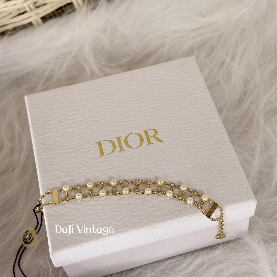大吉中古/Dior迪奥珍珠拼钻双排手链