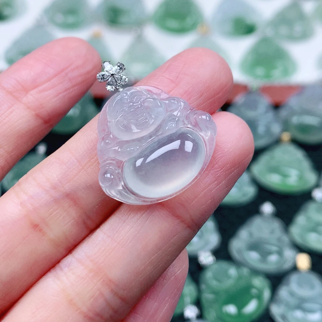 过***逛翡翠18K金镶嵌吊坠(不含链)