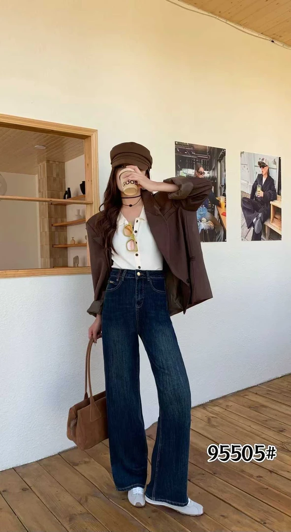 高腰显瘦休闲小个子薄款窄版阔腿牛仔裤复古宽松女款百搭长裤