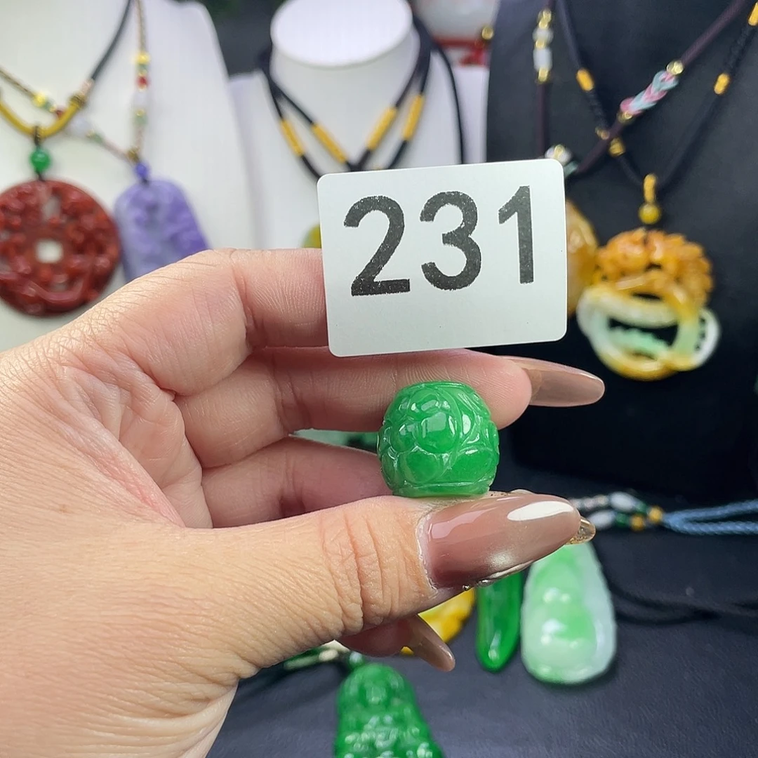 翡翠未镶嵌吊坠(赠链)