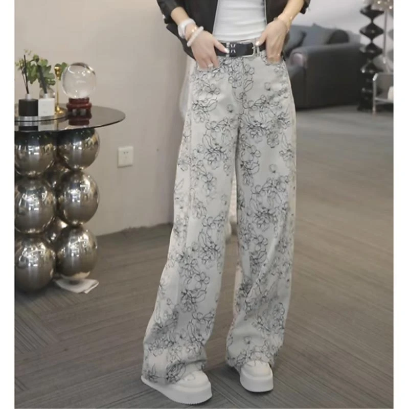 高级感洋气裤子女装2025年春秋季新款时尚设计感牛仔裤小众显瘦潮