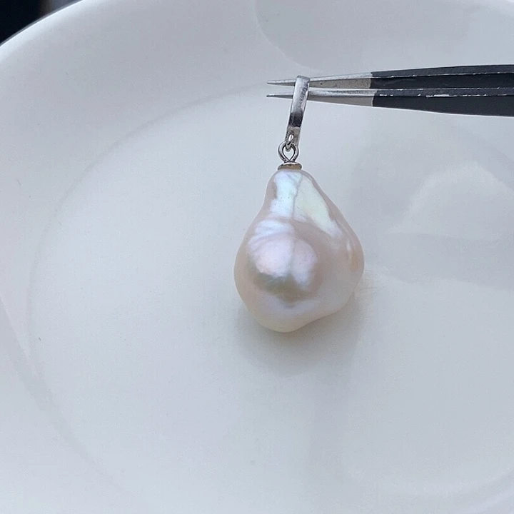 吊坠(不含链)银S925镶嵌淡水珍珠
