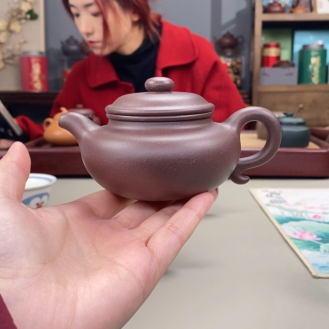 紫砂茶壶四号井紫泥半手仿古190cc