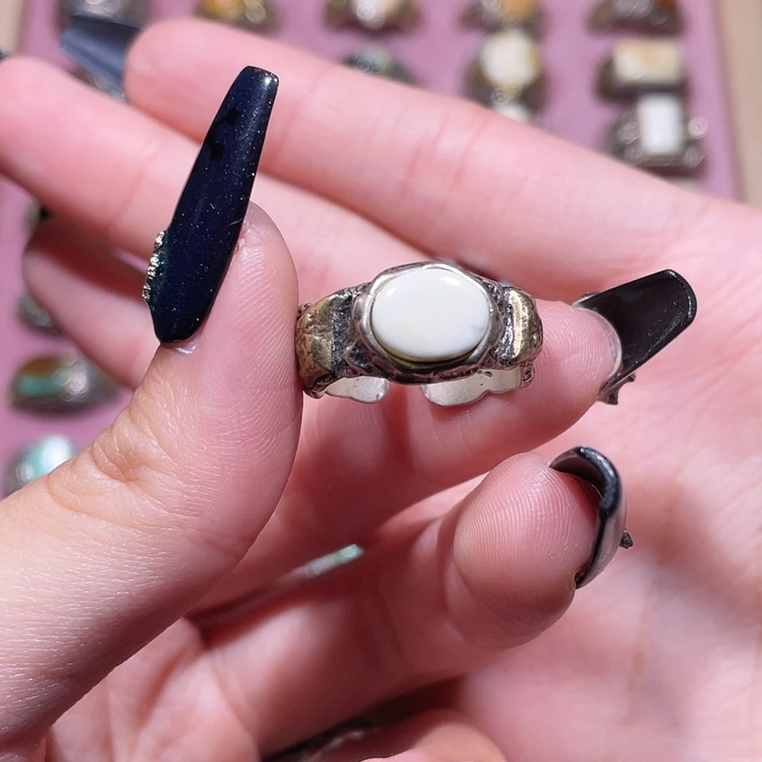 ****️琥珀银S925镶嵌戒指