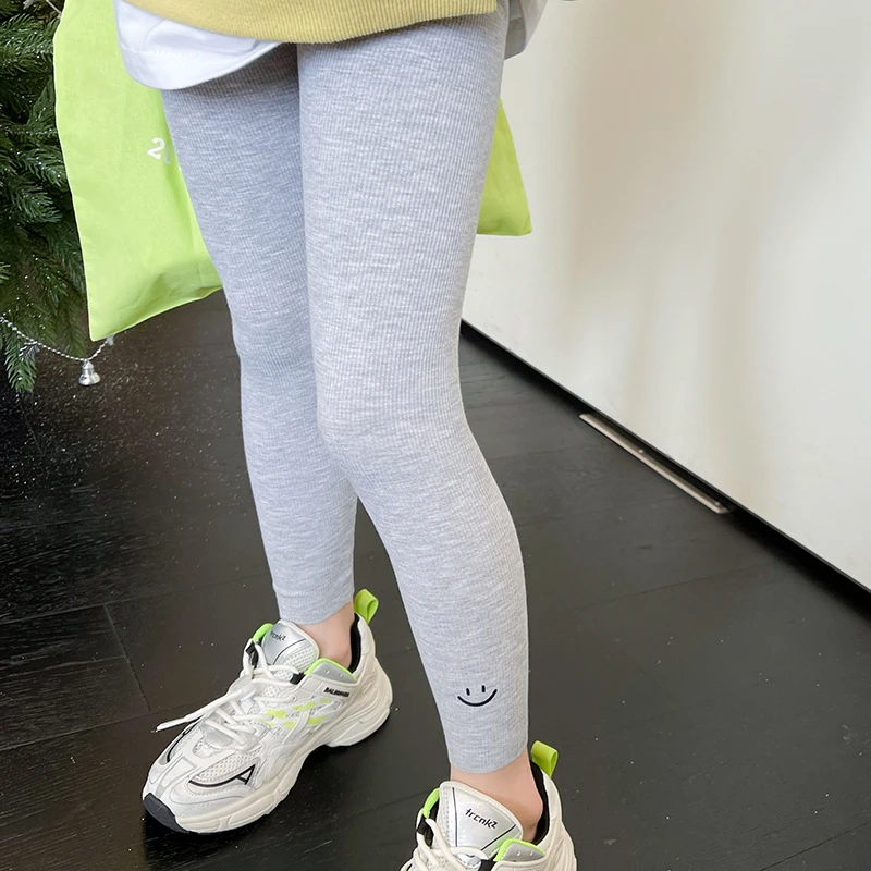 春夏新款螺纹儿童打底裤女韩版外穿薄款宝宝裤莫代尔九分裤洋气