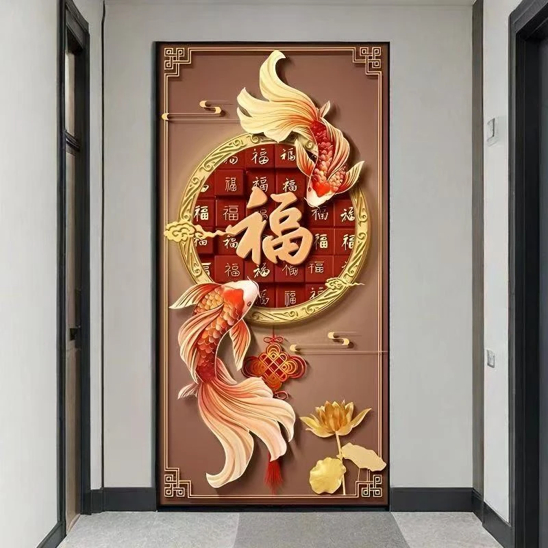 福有余钻石画2024新款客厅5d贴钻手工diy画简约现代