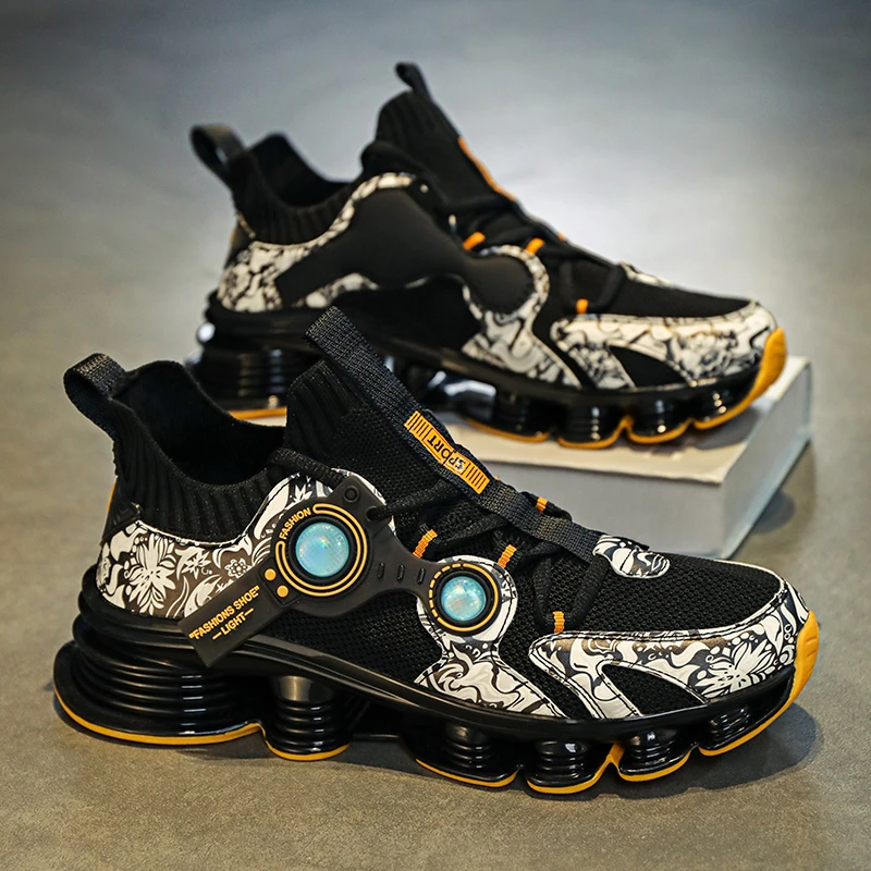 保罗圣约翰蛇年限定新款刀锋潮鞋飞织运动鞋百搭休闲潮鞋男鞋透气