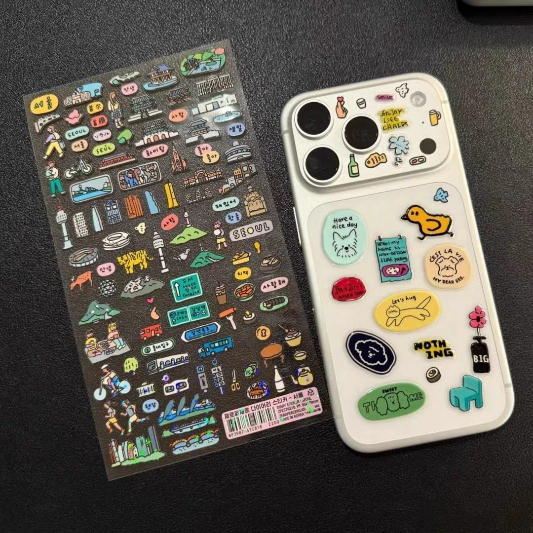 小红书爆款iPhone17promax苹果手机贴纸定制简约多巴胺小元素可爱