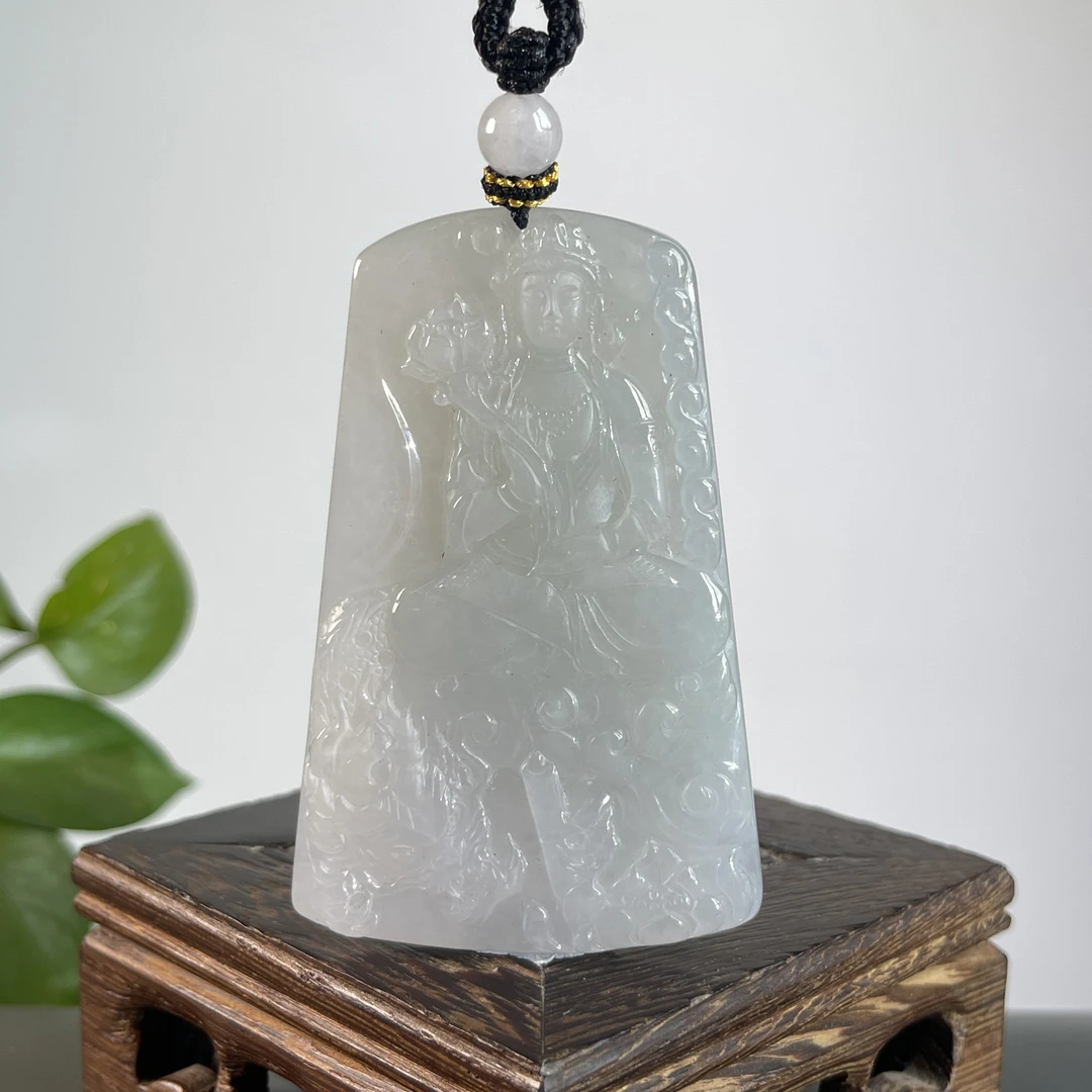 JTA19-143 天然缅甸A货翡翠  御龙观音