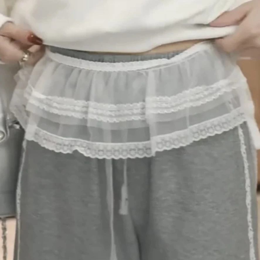 春季新款季小众百搭叠穿蕾丝花边半身裙腰帘裙女6023
