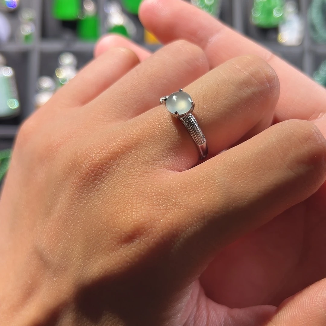 翡翠银S925镶嵌戒指