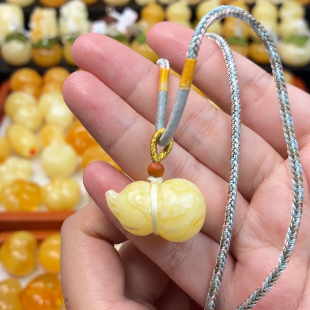 蜜蜡未镶嵌毛衣链蜜蜡